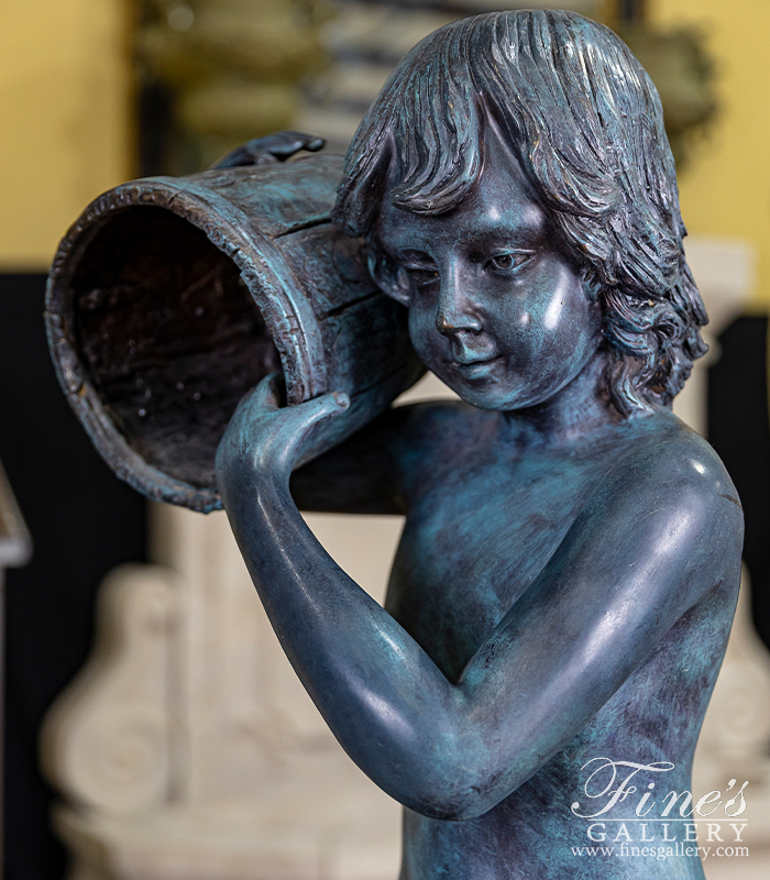 Bronze Fountains  - Child W/Bucket Bronze Fountain - BF-143