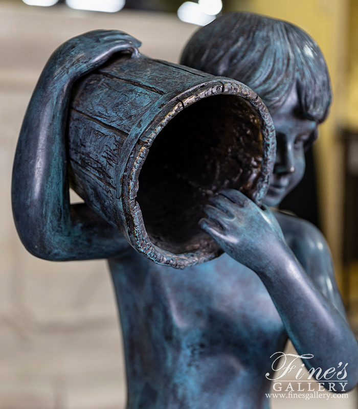 Bronze Fountains  - Child W/Bucket Bronze Fountain - BF-143