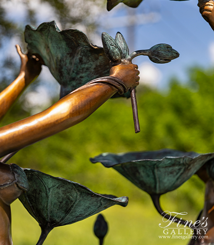 Bronze Fountains  - 52 Inch Bronze Mermaids Fountain - BF-1431