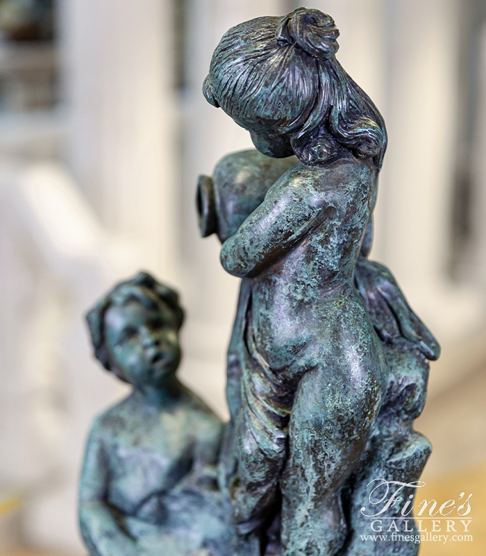 Bronze Fountains  - Classic Boy And Girl Bronze Fountain - BF-180