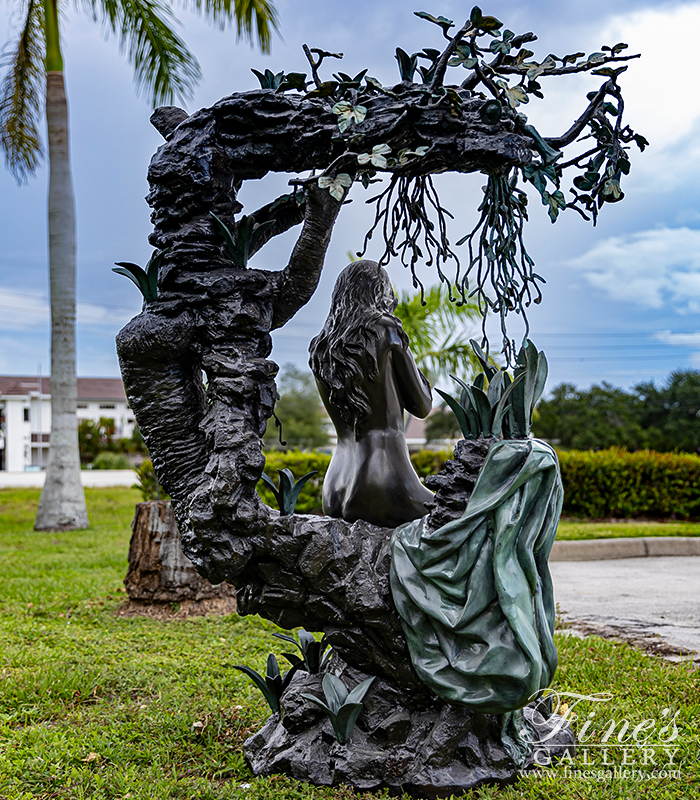 Bronze Fountains  - Majestic Nude Girl In Tree Bronze Fountain - BF-184