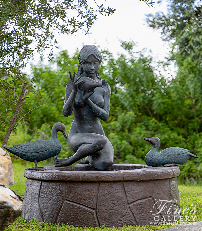 Bronze Fountains  - Bronze Fountain Lady Pouring Water - BF-208