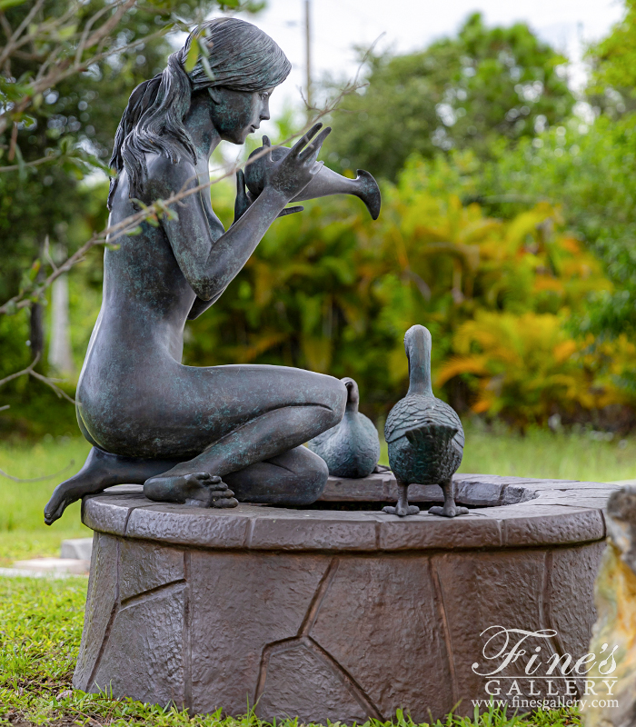 Bronze Fountains  - Bronze Fountain Lady Pouring Water - BF-208