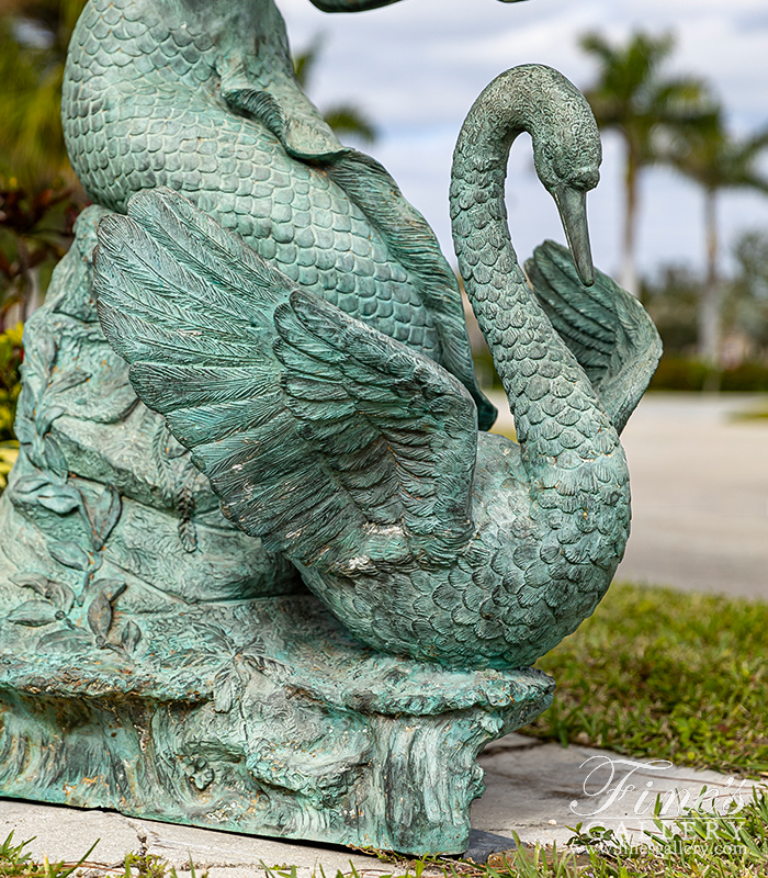 Bronze Fountains  - Bronze Mermaid Fountain Patina - BF-365