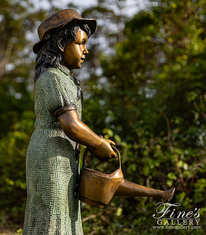 Bronze Fountains  - Garden Girl Bronze Fountain - BF-455