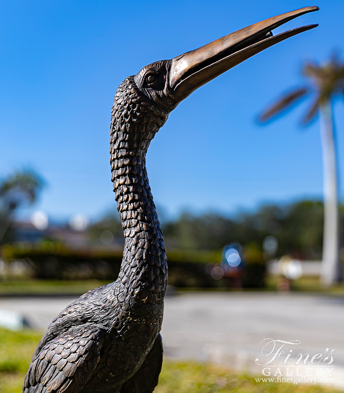 Bronze Fountains  - Large Tropical Bird In Bronze - BF-524