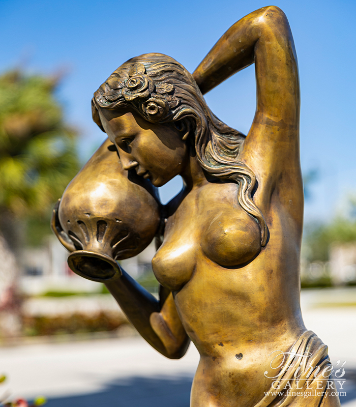 Bronze Fountains  - Bronze Nude Female Fountain - BF-562