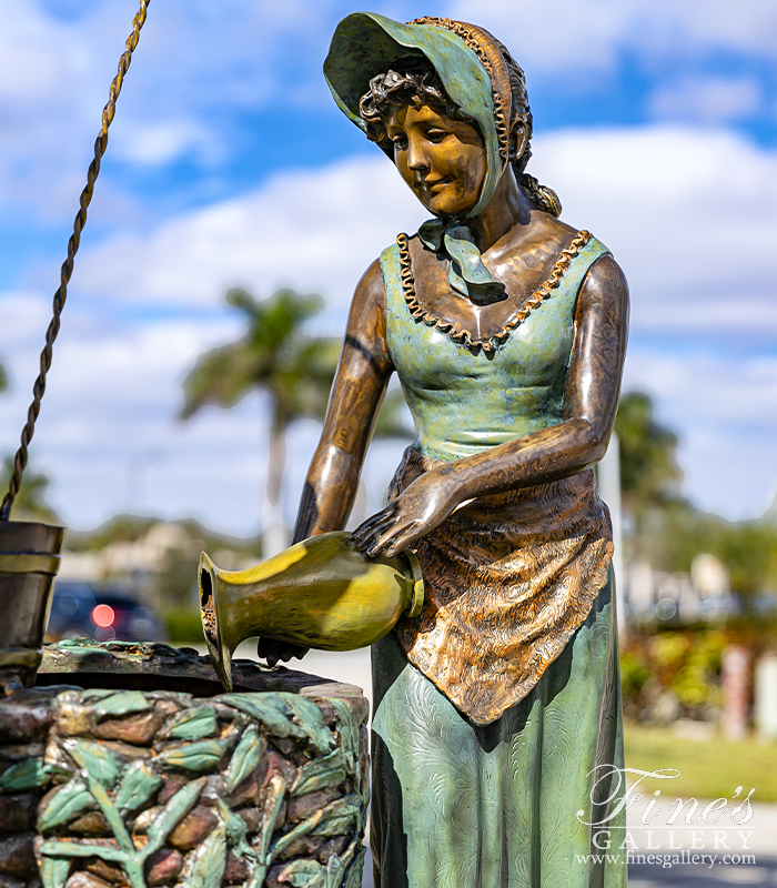 Bronze Fountains  - Young Couple At The Well In Bronze - BF-807