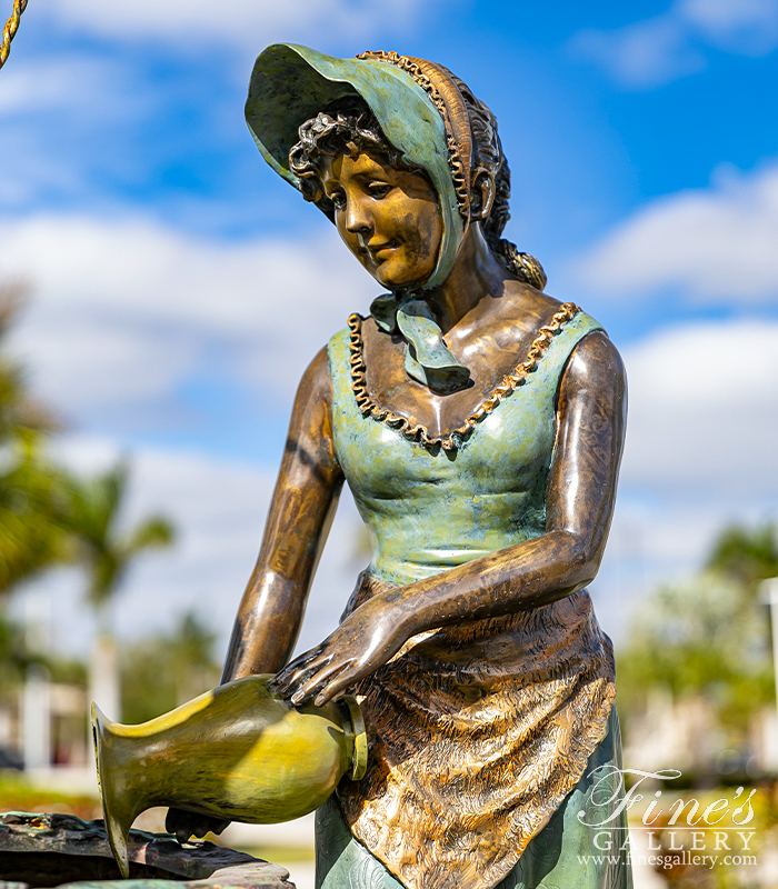 Bronze Fountains  - Young Couple At The Well In Bronze - BF-807