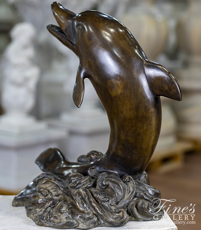 Bronze Fountains  - Bronze Dolphin Fountain 22 Inch - BF-877