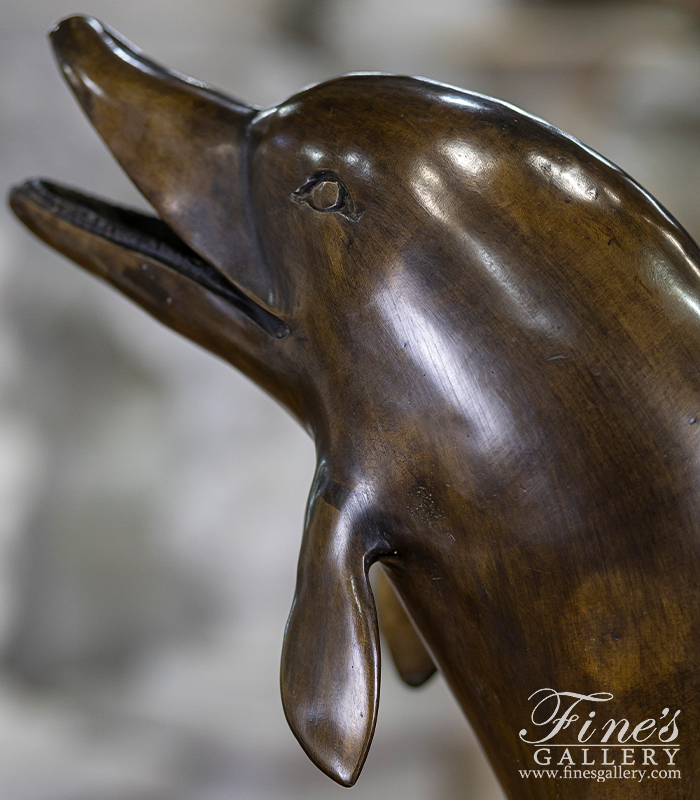 Bronze Fountains  - Bronze Dolphin Fountain 22 Inch - BF-877