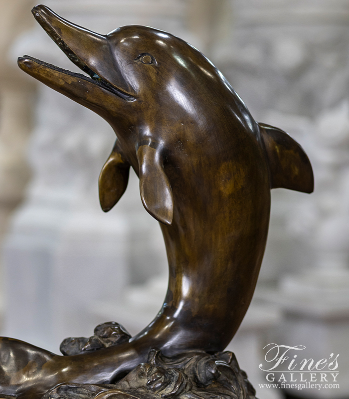 Bronze Fountains  - Bronze Dolphin Fountain 22 Inch - BF-877