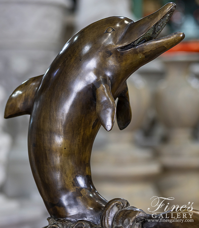 Bronze Fountains  - Bronze Dolphin Fountain 22 Inch - BF-877