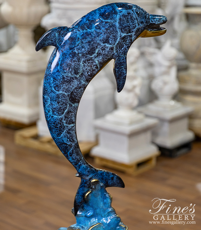 Bronze Fountains  - Single Bronze Dolphin Fountain  - BF-900