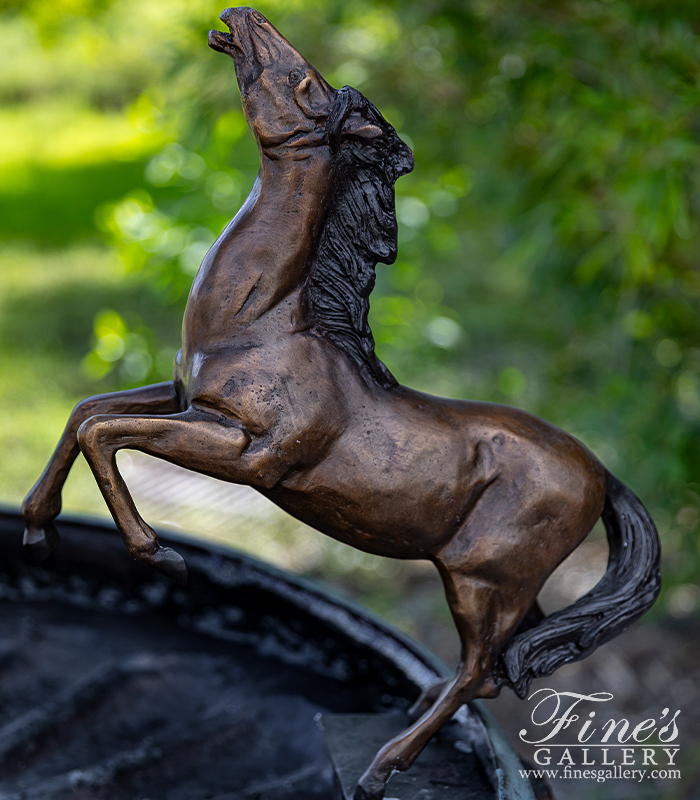 Bronze Fountains  - Tiered Bronze 'Rearing Horses' Fountain - BF-915