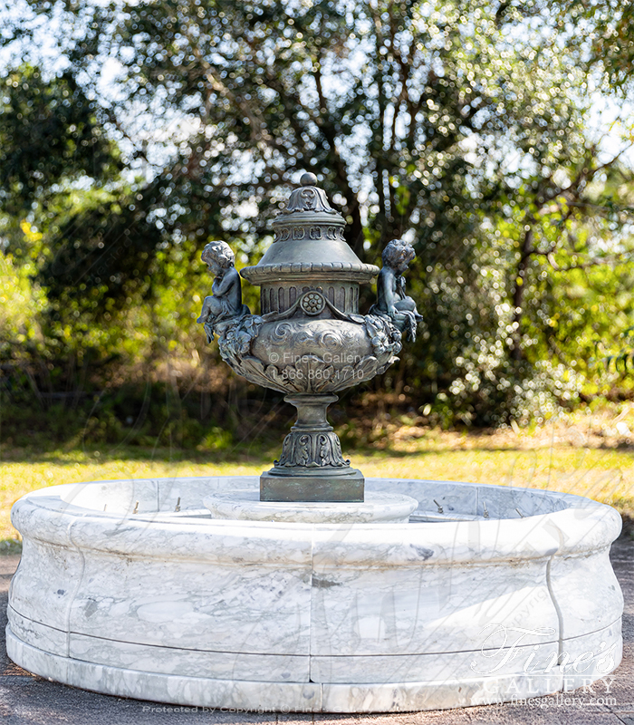 Bronze Planters  - Classic Cherub Themed Urn - BP-1205