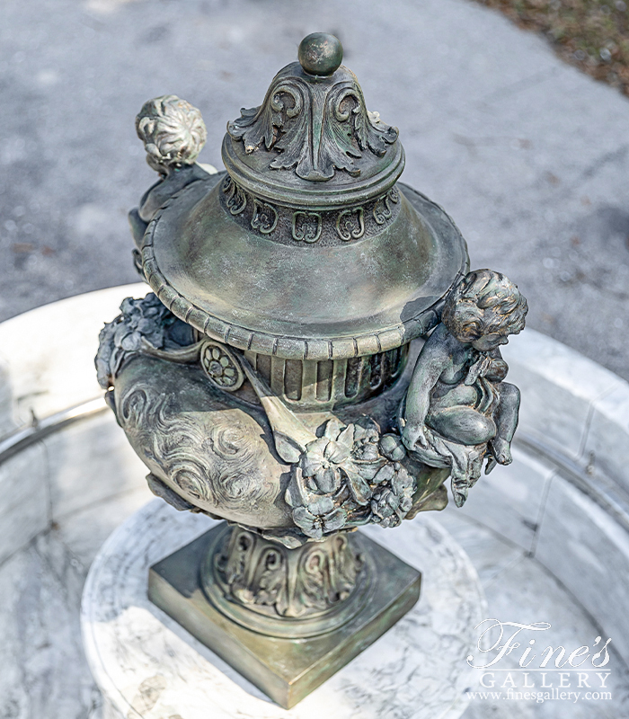 Bronze Planters  - Classic Cherub Themed Urn - BP-1205