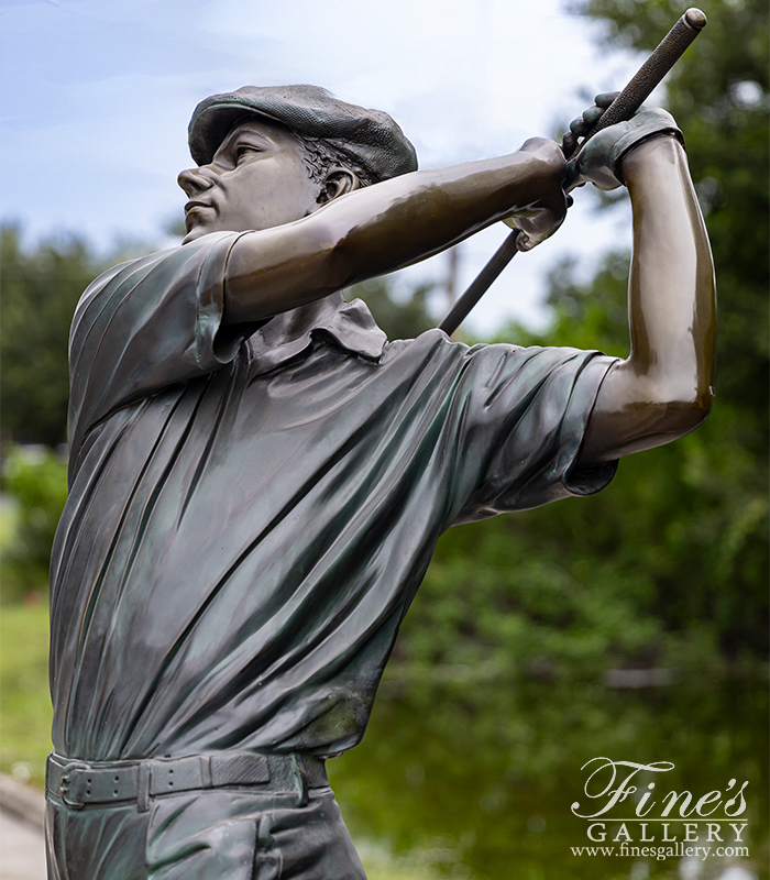 Bronze Statues  - Vintage Tee Off Golfer - BS-117