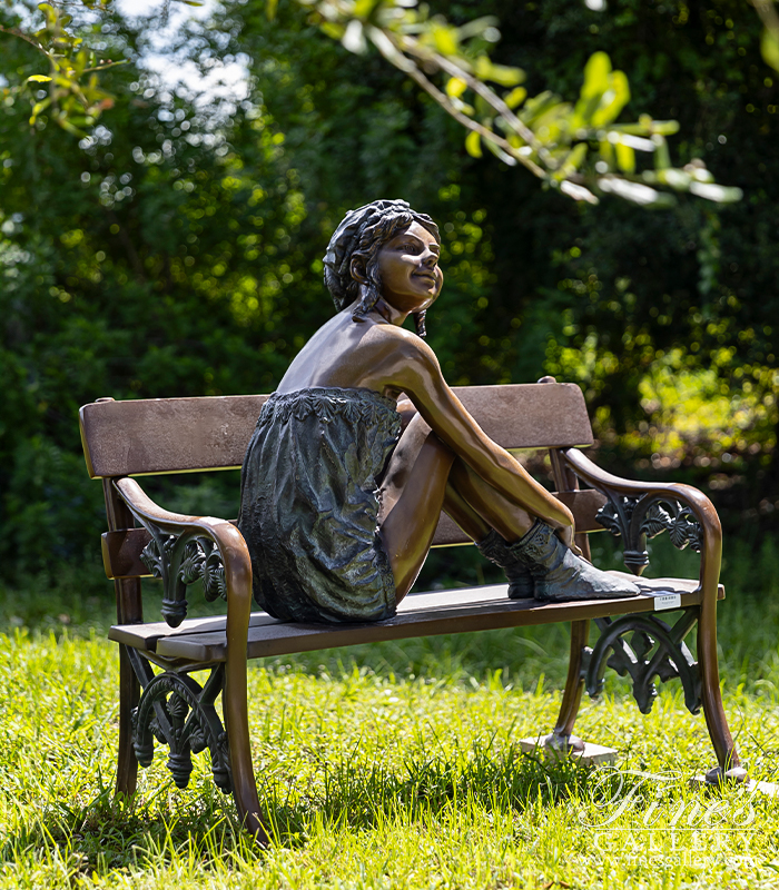 Bronze Statues  - Girl On Park Bench In Museum Quality Bronze - BS-1224