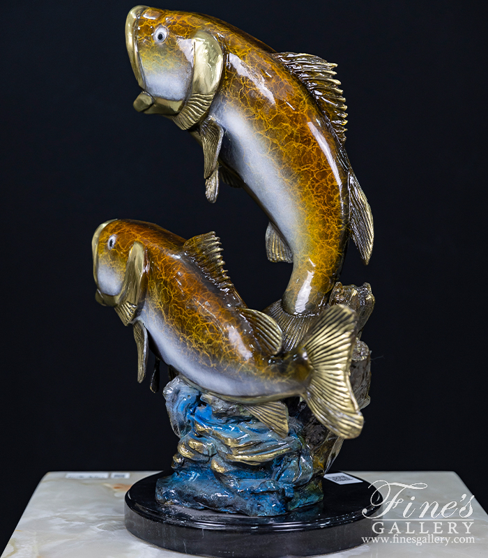 Bronze Boy Fishing Sculpture- 43 Inch — AllSculptures