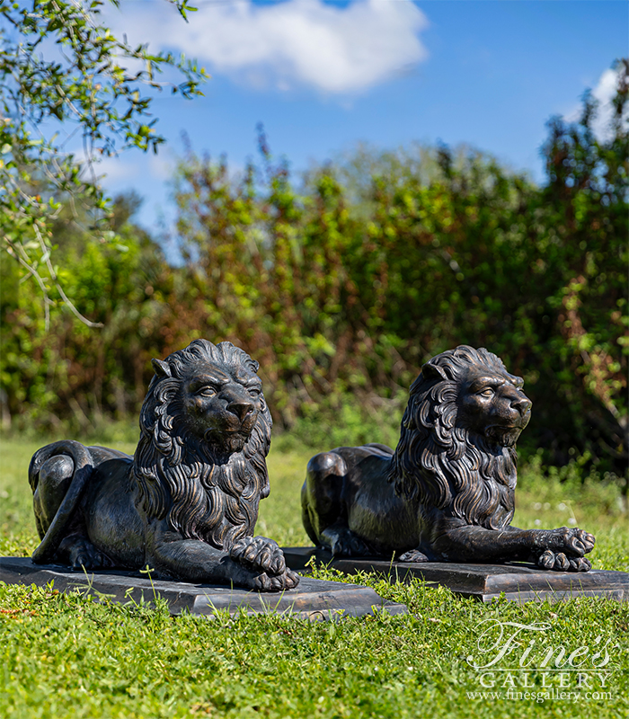 Bronze Statues  - Bronze Lion Sculptures - BS-1372