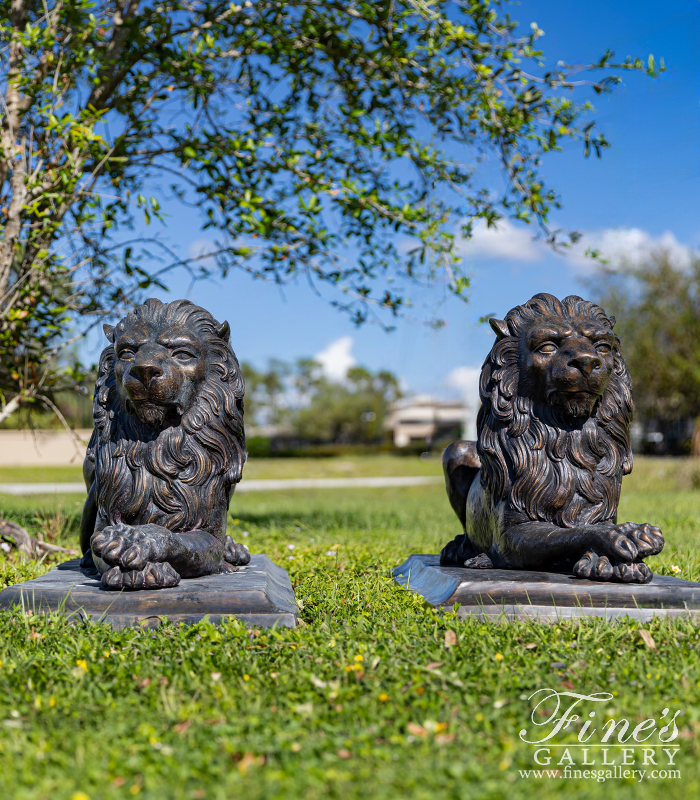 Bronze Statues  - Bronze Lion Sculptures - BS-1372