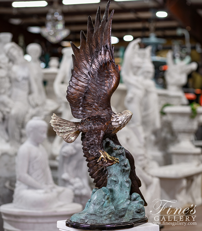 Bronze Statues  - Graceful Bronze Eagle - BS-1381