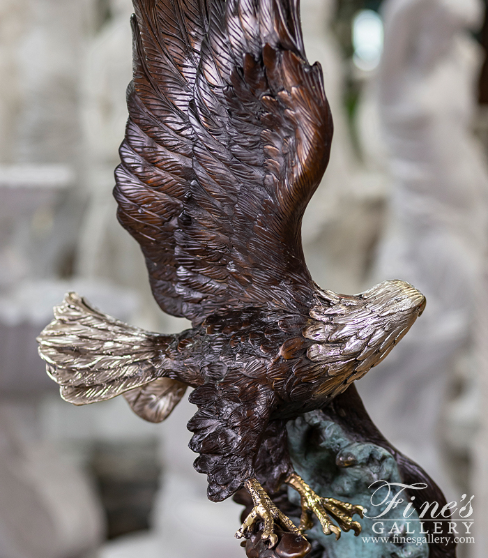 Bronze Statues  - Graceful Bronze Eagle - BS-1381