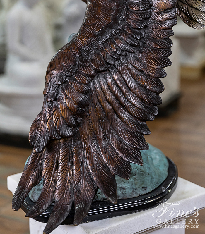 Bronze Statues  - Graceful Bronze Eagle - BS-1381