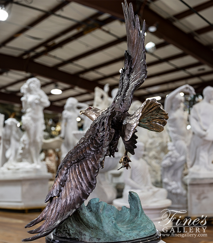 Bronze Statues  - Graceful Bronze Eagle - BS-1381