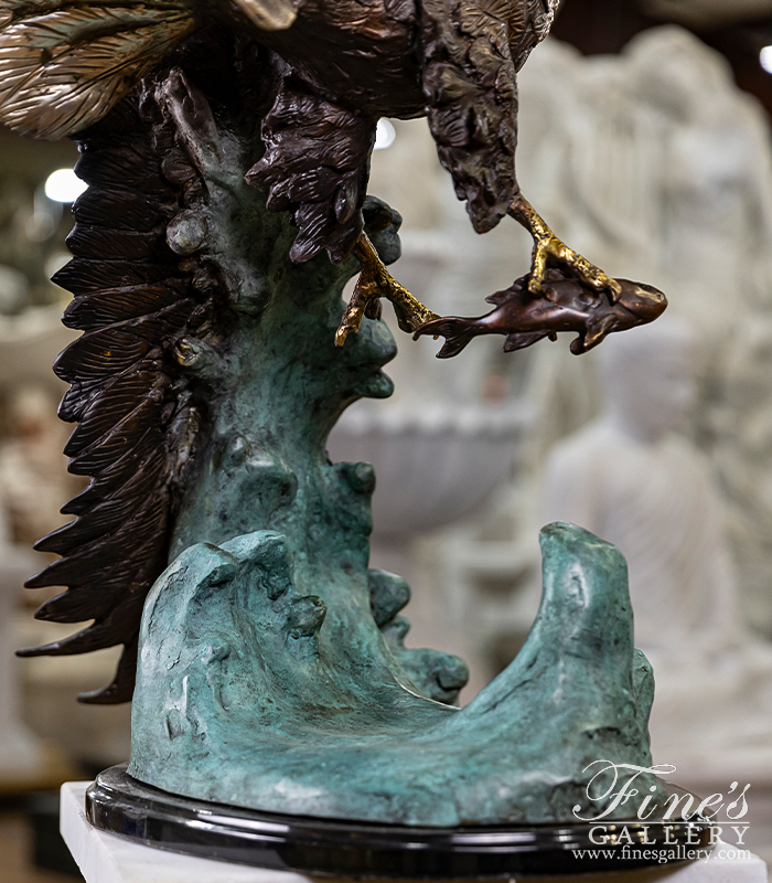 Bronze Statues  - Graceful Bronze Eagle - BS-1381