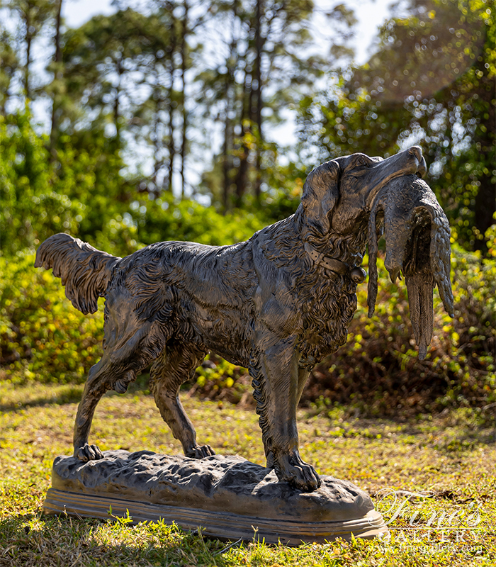 Bronze Statues  - Bronze Dog With Pheasant Statu - BS-1408