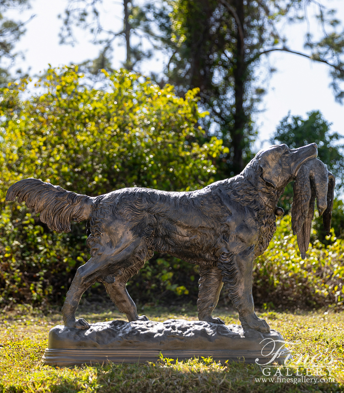 Bronze Statues  - Bronze Dog With Pheasant Statu - BS-1408