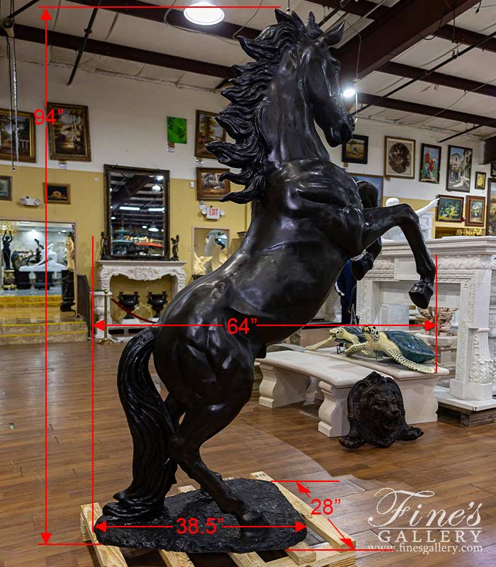 Bronze Statues  - Rearing Bronze Horse - BS-1537