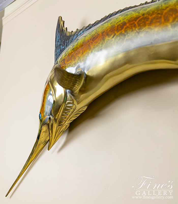 Bronze Statues  - Bronze Marlin Wall Mount - BS-1622