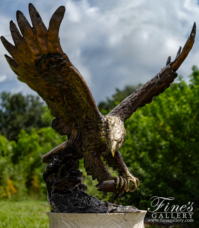 Bronze Statues  - Life Size Bronze Eagle With Brilliant Finish - BS-1641