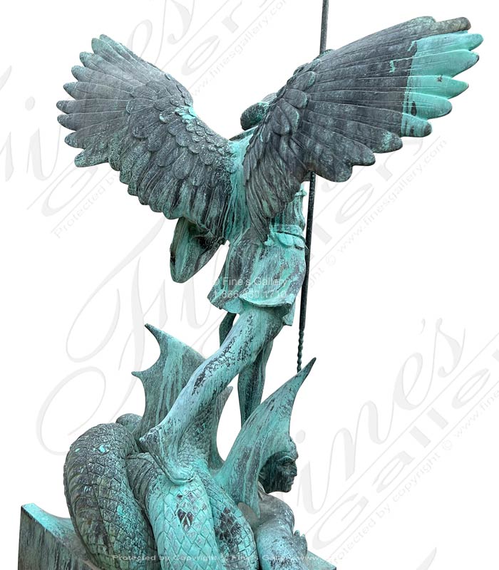 Bronze Statues  - St Michael In Patina Bronze Finish - BS-1706