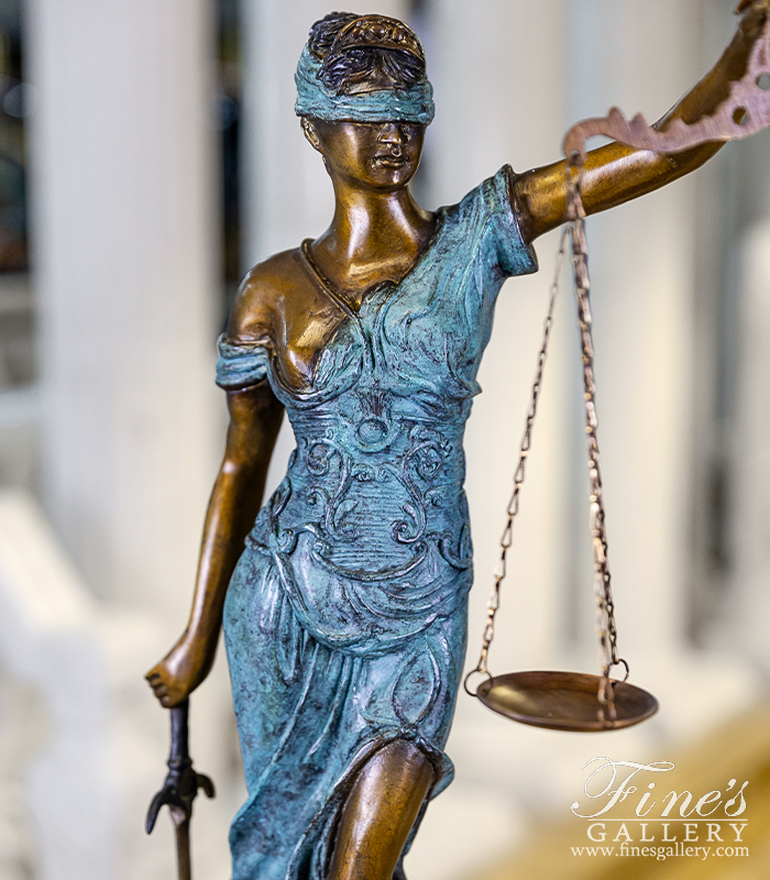 Bronze Statues  - Lady Of Justice In Bronze - BS-1769