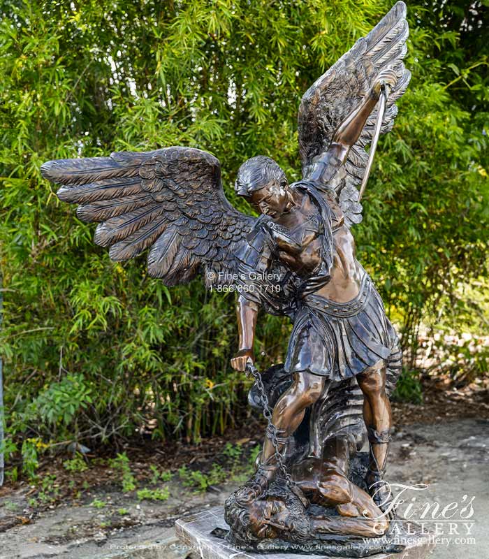 Bronze Statues  - Life Size St Michael Statue In Bronze - BS-210