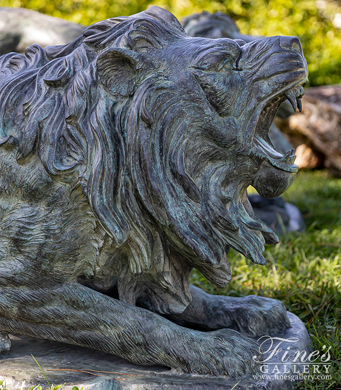 Bronze Statues  - Guardian Lion Statues In Museum Quality Bronze - BS-361