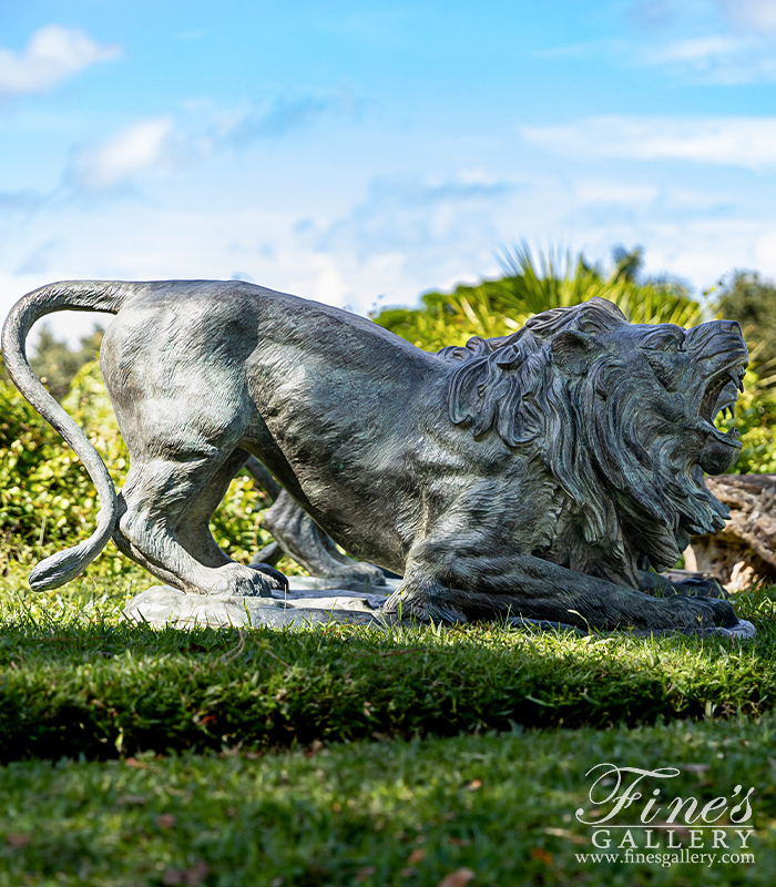 Bronze Statues  - Guardian Lion Statues In Museum Quality Bronze - BS-361