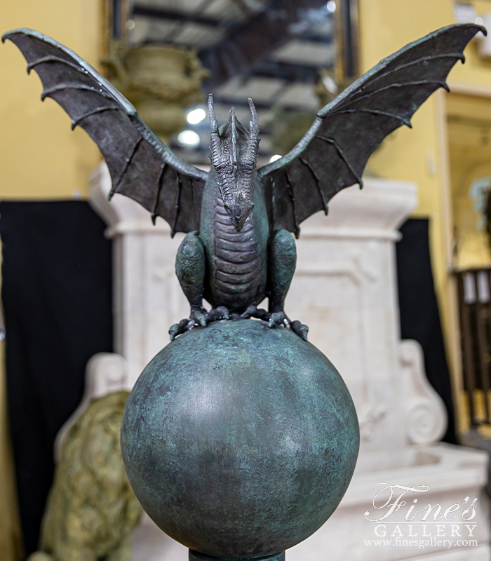 Bronze Statues  - Gothic Dragon Bronze Statue - BS-437