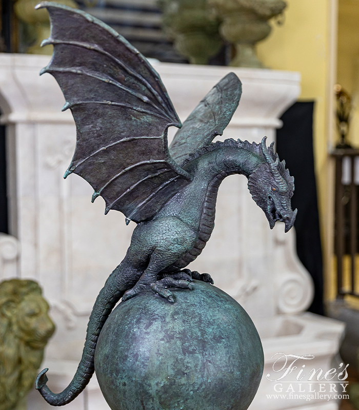 Bronze Statues  - Gothic Dragon Bronze Statue - BS-437