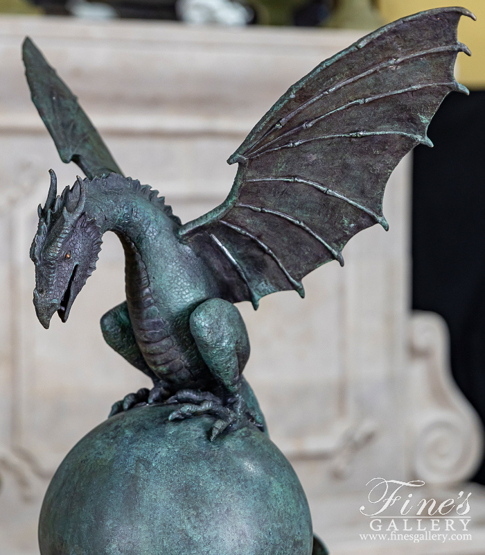 Bronze Statues  - Gothic Dragon Bronze Statue - BS-437