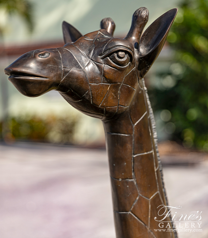 Bronze Statues  - Resting Giraffe Statue In Bronze - BS-453