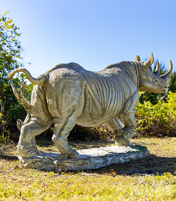 Bronze Statues  - Enamel Bronze Rhinoceros - BS-473