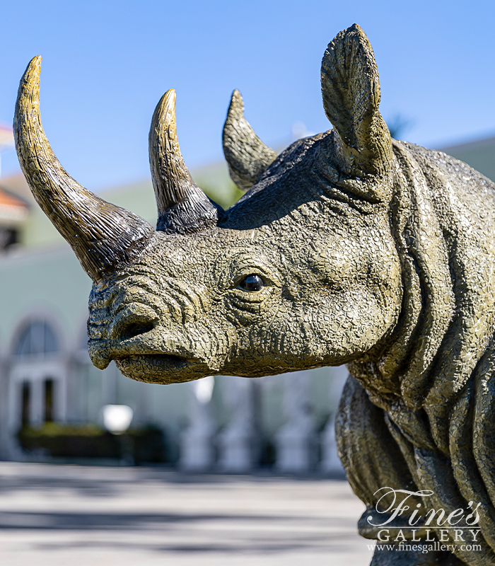 Bronze Statues  - Enamel Bronze Rhinoceros - BS-473