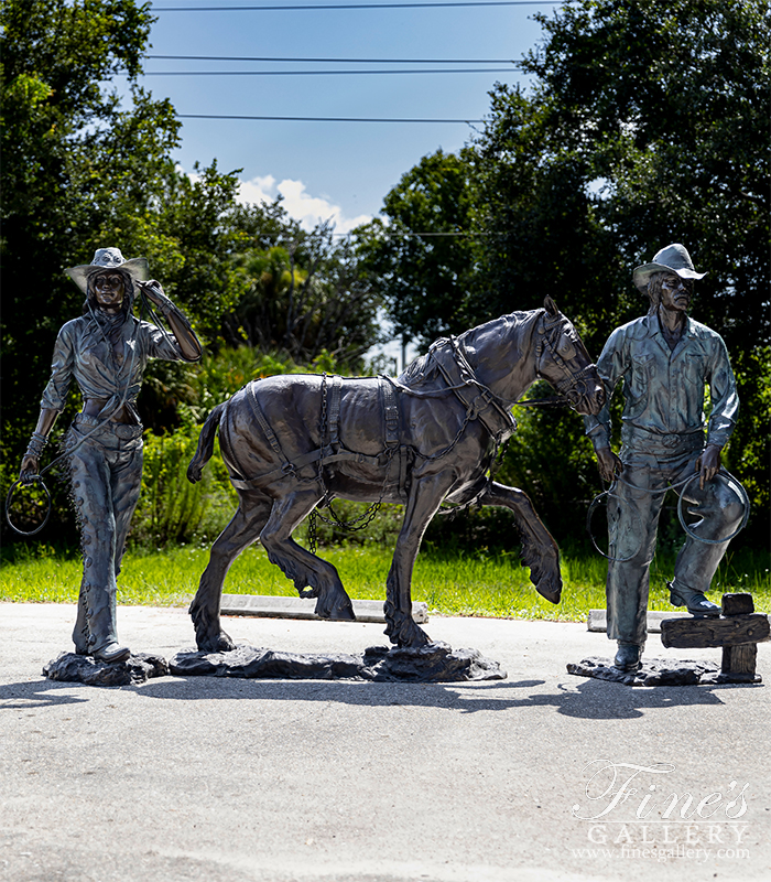 Search Result For Bronze Statues  - A Vintage Cowgirl Statue  - BS-630