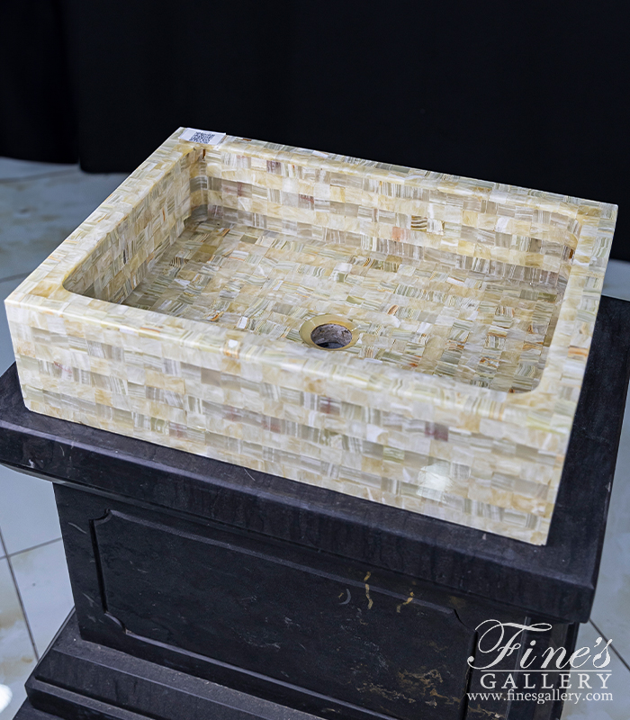 Marble Kitchen and Baths  - Farmhouse Sink In Rare Onyx - KB-142