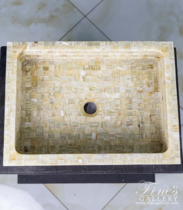 Marble Kitchen and Baths  - Farmhouse Sink In Rare Onyx - KB-142